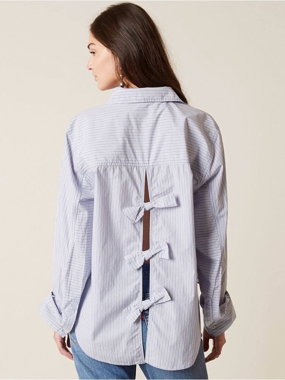 Free People Tie It In A Bow Buttondown Top Size medium